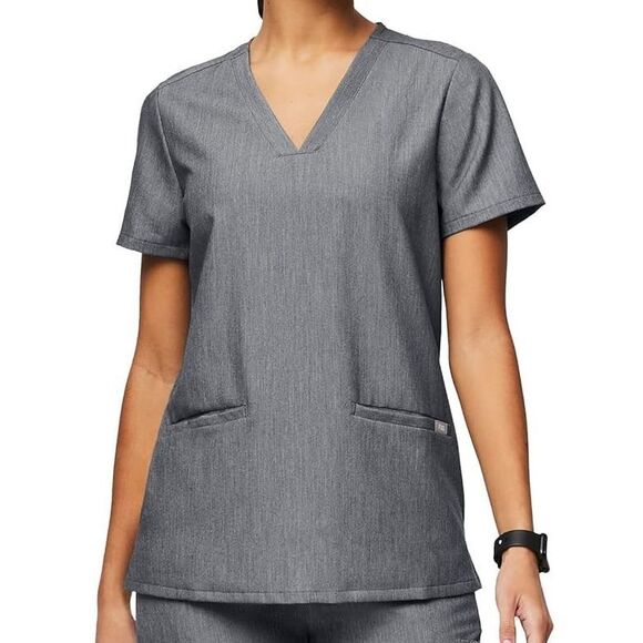Figs FW1100 Women's Sz M Graphite Gray Casma Three-Pocket Scrub Top - Picture 5 of 7